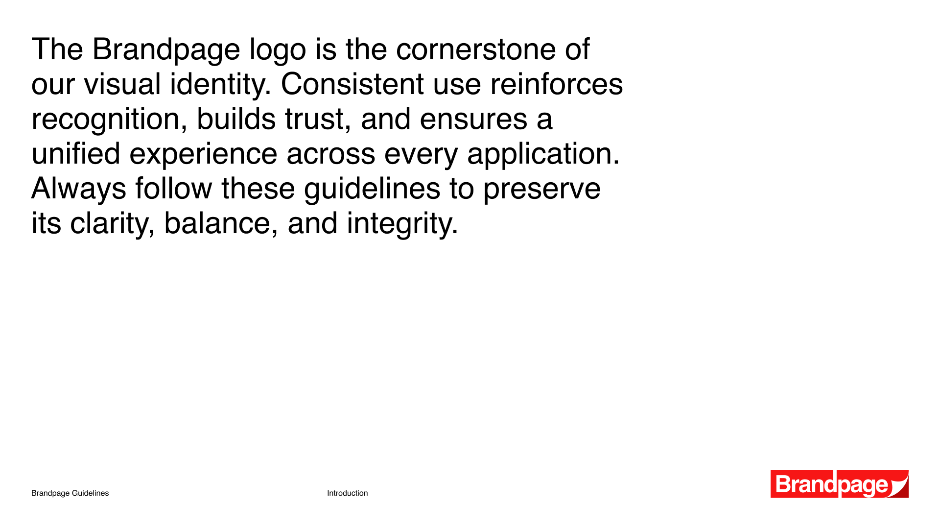 The Brandpage logo is the cornerstone of our visual identity